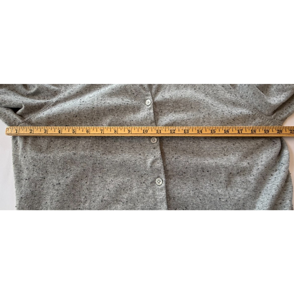 Lands End Womens Large Gray Cardigan Sweater Button Front Cotton Blend Knit - Picture 8 of 9